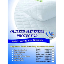 Quilted Mattress Protector King Bed Size Polycotton Cover Extra Deep 30cm Fabric Skirt All Uk Sizes