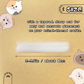 Nuvretk 300pcs Cat Whiskers for Felting Needles & DIY - Realistic 2.3 Inch Tapered Plastic Whiskers for Felting Supplies, Stuffed Animals & Dolls & Crafts (Beige)