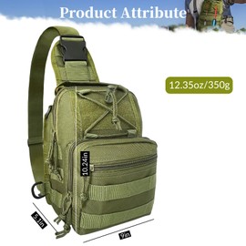 Fishing Backpack Fishing Tackle Storage Bag Fishing Gear with Rod Holder Sling Backpack Fishing Storage Backpack Fishing Gift for Outdoor Hiking,Travel,Hunting (B-Army Green)