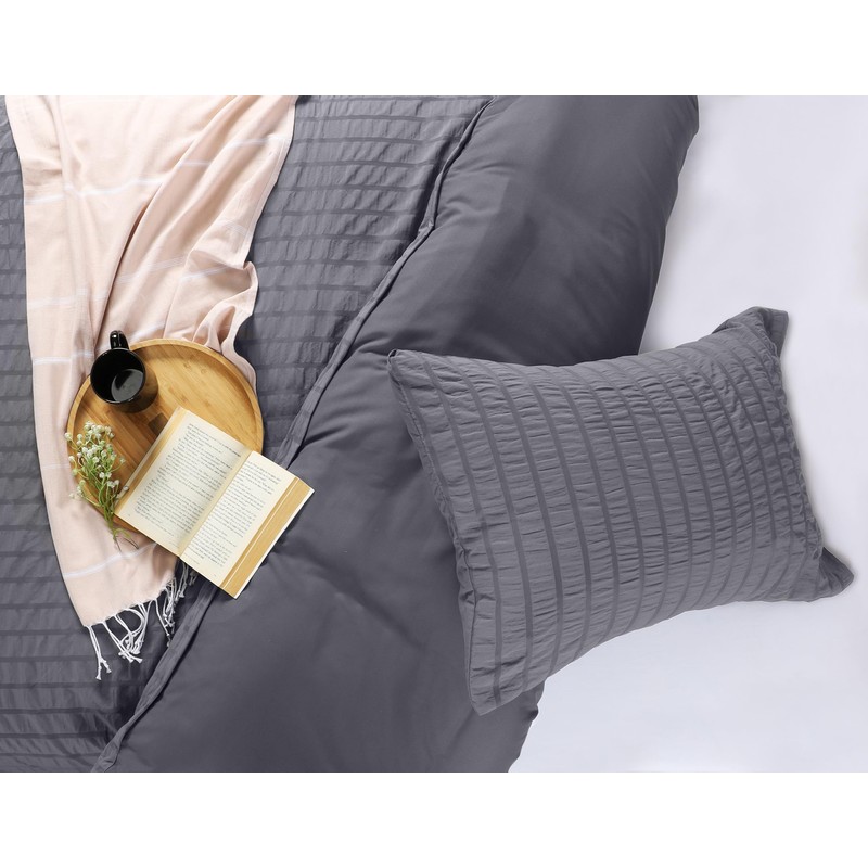 Utopia Bedding Seersucker Duvet Cover - Single Duvet Cover Set