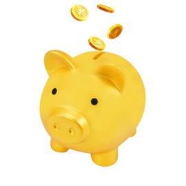 Suliper Cute Piggy Bank for Kids, Unbreakable Plastic Money Bank, Pig Money Box Coin Bank for Cash, Large Size Decoration Saving Jar, Ideal Christmas, Birthday Gift for Boys and Girls (Gold, Large)