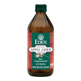 Eden Organic Apple Cider Vinegar, Raw, Unpasteurized with Mother, 16oz Glass
