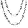 Mens Stainless Steel Chain,5mm Wide Silver Curb Chain Necklace for