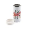Cambridge E9198PCBWFDS Floral Insulated Slim Can Coolers, White, Set of