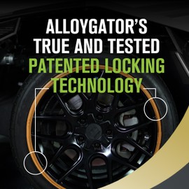 AlloyGator Orange Rim Protector for Car Wheels (Fits 12-24" Wheel Diameter) - Pack of 4 Premium Alloy Wheel Protector to Avoid Scratches & Scuffs - Adhesive Free Curb Rash Rim Protectors