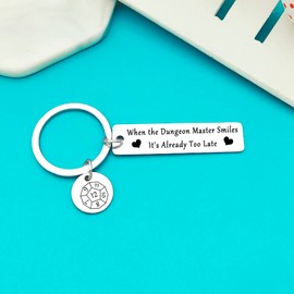 Xiahuyu Dungeons and Dragons Gifts Dungeon Master Gift DM Gift When The Dungeon Master Smiles It's Already Too Late Keychain RPG Gamer Gift DND Player Gift Dungeons Geek Gift DM Fans Gift