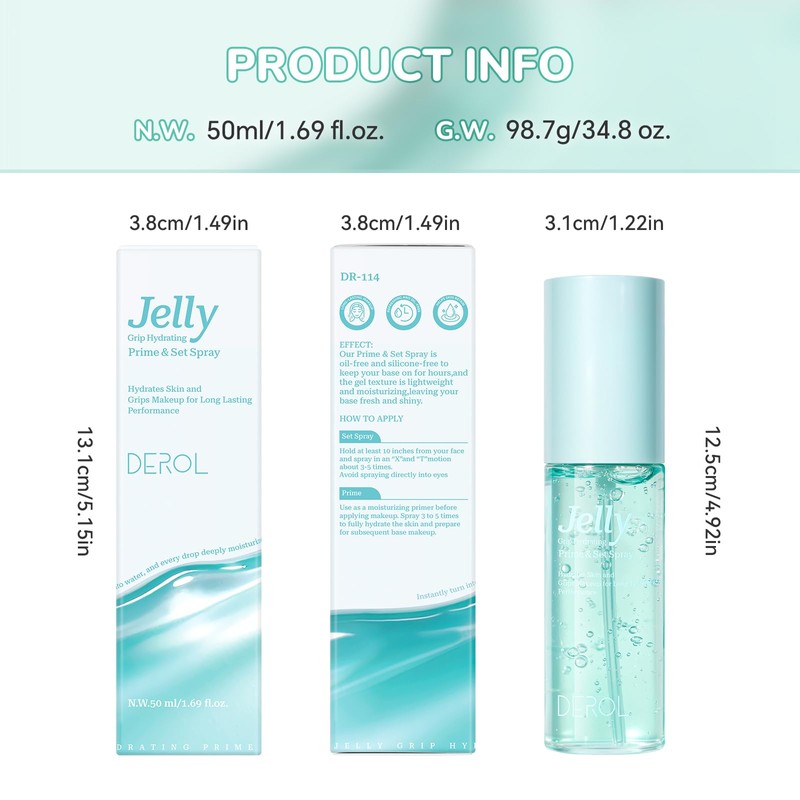 Jelly Grip Hydrating Prime and Set Spray, 1.69 fl.oz (50ml)