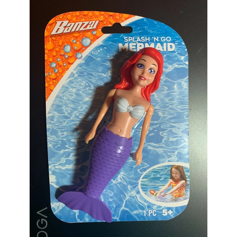 BANZAI SPLASH 'N GO MERMAID POOL TOY NIP SWIM WITH