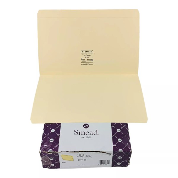 Smead 100 Smead Folders Legal Size Manila Straight Cut File