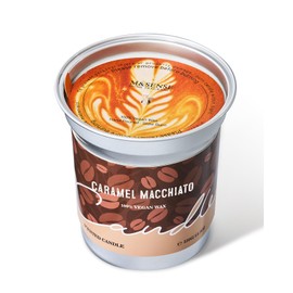 M&SENSE Coffee Caramel Macchiato Scented Soy Candle - Vegan, Heavy Scented, Natural Aromatherapy Candles for Stress Relief, 12.7oz 73-Hour Burn Time, Housewarming Gift for Women & Men