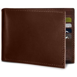 Leather Wallet for Men | RFID Wallet | 2 ID Windows, hold upto 14 Cards, 2 Money Pockets, Slim, Durable, Stylish, Bifold Wallet | Genuine Leather Wallet, Brown, Vintage