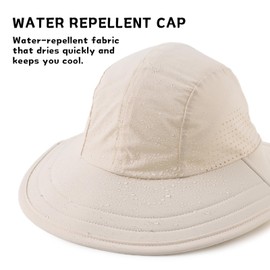 PESAAT Baby Sun Hat Unisex Sun Protection Summer Bucket Hats UPF 50+ Infant Toddler Beach Cap (2-8 Years, Beige)