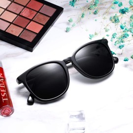 TSEBAN Big Polarized Sunglasses for Women UV400 Protection Hand-Polished Acetate Frame Classic Retro Style