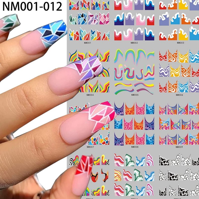 12 Pegatinas Autoadhesivas para Uñas, para Manicura, Bricolaje, para Decoración