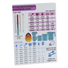 Kitchen Conversion Chart Magnet, Imperial & Metric to Standard Conversion Chart Decor Cooking Measurements for Food, Measuring Weight, Liquid, Temperature, Recipe Baking Tools Cookbook(Single 1)