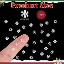 300pcs Mini Snowflake 0.2" 5mm Snowflake Garland Winter Snowflake Ornaments Brass Christmas Ornament Nail DIY Handmade Supplies Party Birthday Decoration Cute Shop Decoration Wedding