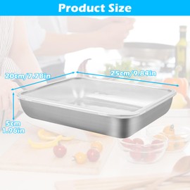 PBUSPU Pack of 3 Food Storage Boxes, Food Storage Container with Lid, Freezer Container, Stackable Stainless Steel Box with Locking Lid, Suitable for Storing Cheese, Meat, Fruit