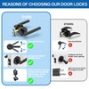 Amerdeco 4 Pack Matte Black Door Handles Interior,Knurled Privacy Door