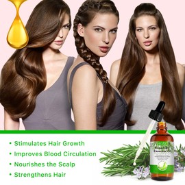 Rosemary Oil Hair Growth 120 ml with Scalp Massage Brush, Pure Rosemary Oil for Hair, Eyelashes, Eyebrows, Face, Skin Care, Body Massage, Nourishes the Scalp, Improves Blood Circulation