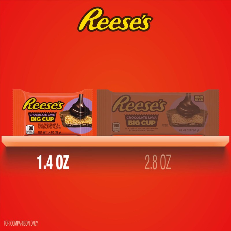 REESE'S Big Cup Chocolate Lava Milk Chocolate Peanut Butter Cups,