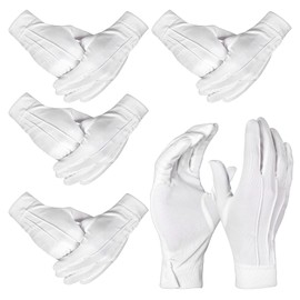 Sibba 20 Pairs White Uniform Gloves for Men Formal Tuxedo Parade Costume Serving Dress Gloves for Usher Police Pallbearer Funeral Church Wedding Magician Costume Mittens