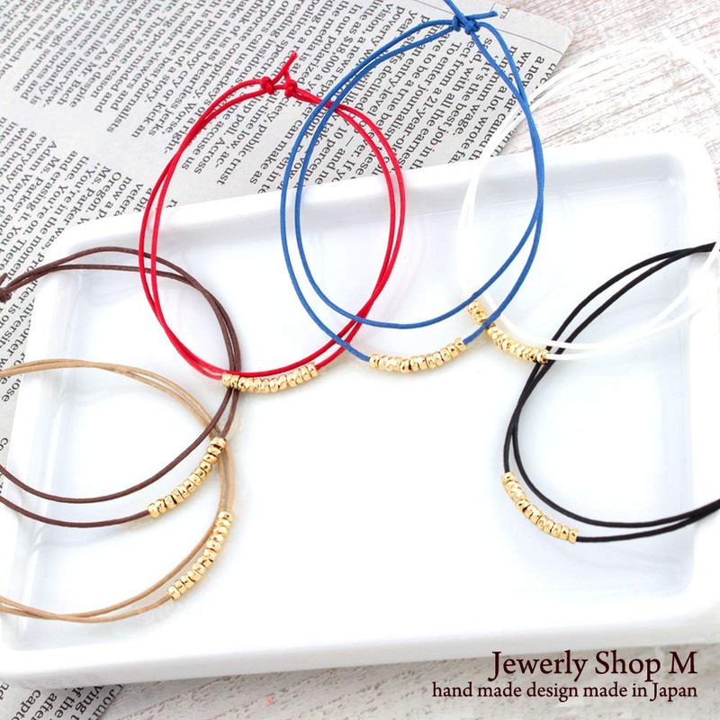 Jewelry Shop M v4309 2-Way Metal Beads, Wax Drawstring, Bracelet/Anklet,