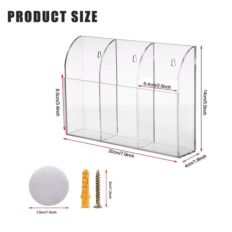 Remote Control Holder, Acrylic Wall Mounted Remote Control Holder Organizer