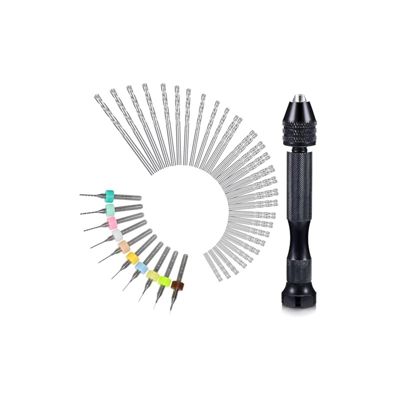 57-Piece Hand Drill Set with Pin Vise, 46 Micro and