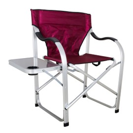 Stylish Camping Heavy Duty Folding Camping Director Chair w/Side table/Burgundy/SL1215