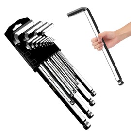 C&T 13-Piece Jumbo Hex Key Allen Wrench Set, Metric 2-19mm, Precision Hex Key Set, Professional Grade Tools, Silver