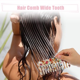 VOCOSTE Wide Tooth Comb Acetate Wide Comb 5.31 x 2.36 Inches Various Colours