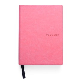 WS MATE Daily to Do Checklist Notebook, Task Management, Organizer Planner, Hardcover, Ribbon Bookmark, 4.1 x 5.8”, A6 size, 110 Sheets (Pink)