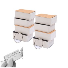 800 Sheet Mini Index Cards,Pocket Teaching Cards,Study Cards,Memo Scratch Pads,White Blank Cards with Rings,Bookmark,Note Card, DIY Greeting Card 2.75 x 1.5",8 Pack Khaki and Black Cover