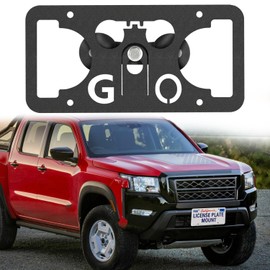 License Plate Holder Front Bumper Mount Bracket Compatible with Nissan Frontier 3rd gen D41,Titan XD 2nd gen A61 | No Drilling | Installs in SecondsFront License Plate Bracket