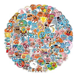 El increíble mundo de Gumball Gumball Caricatura 50 Calcomanias Stickers Contra Agua