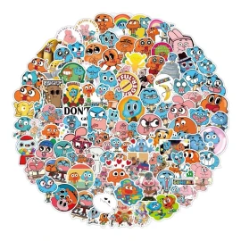 El increíble mundo de Gumball Gumball Caricatura 50 Calcomanias Stickers Contra Agua