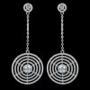 ZARD Cubic Zirconia Disc Drop Earrings in Fine Silver Plate