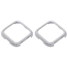 Gatuida 2pcs Diamond Pattern Pc Plastic Smart Watch Case Shockproof Anti-Scratch Cover
