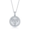 iJewelry2 Sterling Silver Micro Pave Aries Astrological Zodiac Sign Disc