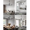 L LOHAS LED Black Chandeliers, 6-Light Black Farmhouse Chandeliers for