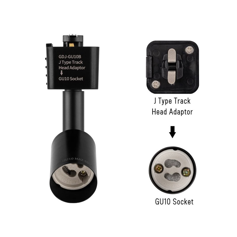 mirrea J Type Track Lighting Head to GU10 Base Adapter