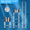 Wolec Telescoping Ladder, 10.5FT Aluminum Lightweight Portable Telescopic Ladder with