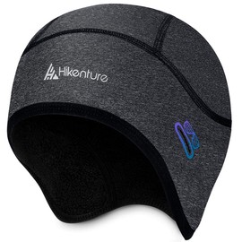 HIKENTURE Winter Skull Cap Helmet Liner fits Glasses Thermal Cycling Cap Windproof Running Beanie for Men & Women Running hat for Cycling Running Hiking Skiing (Grey)