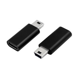 Duttek USB C to Mini USB Adapter, Mini USB to USB C Adapter, USB C Type C Female to Mini USB Male Connector Compatible Laptops/Tablets, MP3 Players, Digital Cameras etc (Black)