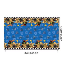 2 PCS Monster Truck Party Tablecloths, 87" Lx51 W Rectangular Plastic Table Covers, Birthday Party Disposable Tablecloths Party Decoration Supplies