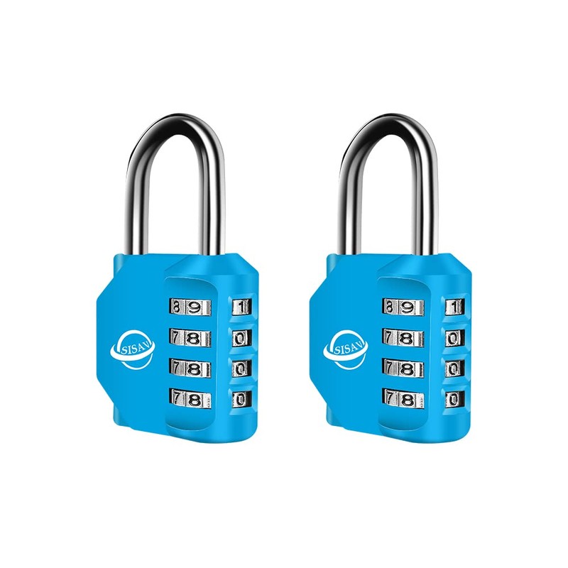 SISAV 4 Digit Combination Lock,Gym Padlock,Outdoor Combination Padlock,Suitable for School