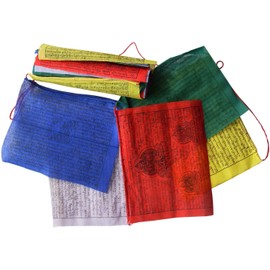 FAIR TRADE NEPALESE TIBETAN BUDDHIST WIND HORSES PRAYER FLAGS - 25 STRING 22CM x 16CM by NATURAL FLOW