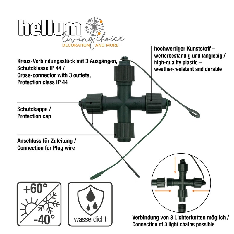 hellum 555974 Cross Connector for Extendible System Professional Fairy Lights