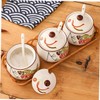 GRIRIW Tea Coffee Sugar Canister Ceramic Sauce Jar Lard Oil