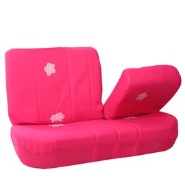 FH Group Car Seat Covers Protector for Back Seat with Rear Split Bench Seat - Universal Pink Floral Seat Covers Fit Rear Seat Covers Interior Accessories Car Seat Protector for Dogs and Kids